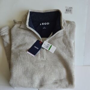 IZOD Men's Beige Zip-Up Sweater